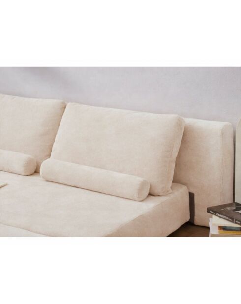 Divano letto a 2 posti Wello crema - L.160 cm x P. 70 cm x H 35 cm