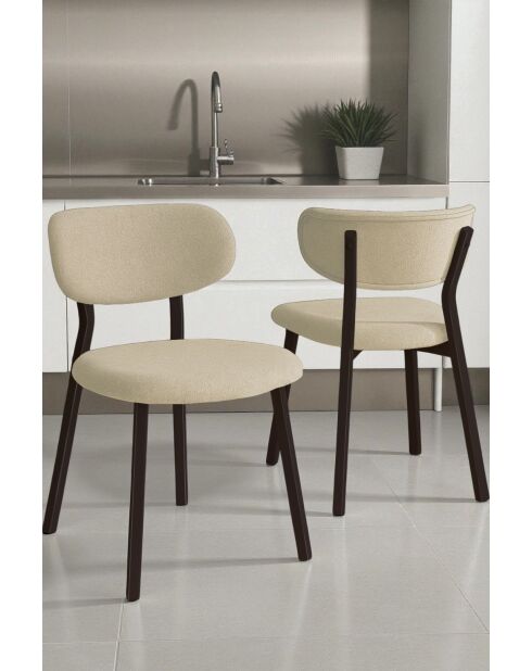 Set von 2 Stühlen Toldy cremebraun - L. 46 cm x H. 85 cm x T. 45 cm
