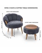 Set aus 2 Sesseln und Couchtisch 3-teilig Star anthrazit