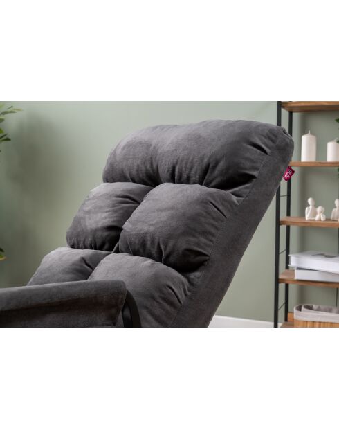 Fauteuil à bascule Lena Single gris - l. 60 cm x P. 60 cm x P. 35 cm