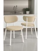 Set von 2 Stühlen Toldy cremeweiß - L. 46 cm x H. 85 cm x T. 45 cm