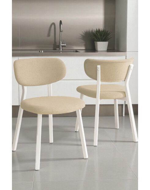 Set von 2 Stühlen Toldy cremeweiß - L. 46 cm x H. 85 cm x T. 45 cm