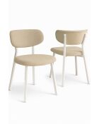 Set von 2 Stühlen Toldy cremeweiß - L. 46 cm x H. 85 cm x T. 45 cm