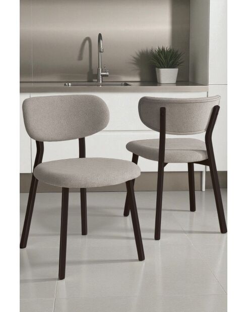 Lot de 2 chaises Toldy gris/brun - l. 46 cm x H. 85 cm x P. 45 cm