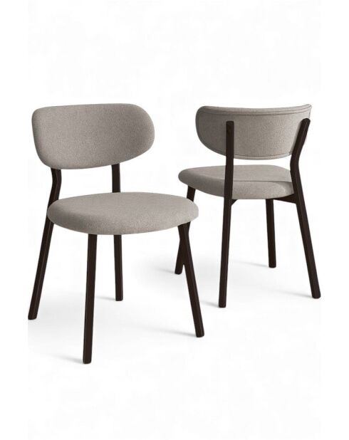 Lot de 2 chaises Toldy gris/brun - l. 46 cm x H. 85 cm x P. 45 cm