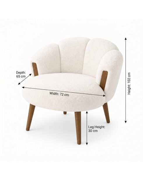 Fauteuil Étoile blanc- l . 72 cm x H. . 102 cm x P. 65 cm