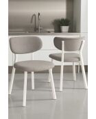 Conjunto de 2 sillas Toldy gris blanco - L. 46 cm x H. 85 cm x D. 45 cm