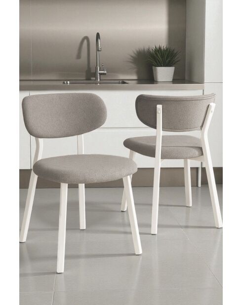 Conjunto de 2 sillas Toldy gris blanco - L. 46 cm x H. 85 cm x D. 45 cm