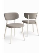 Conjunto de 2 sillas Toldy gris blanco - L. 46 cm x H. 85 cm x D. 45 cm