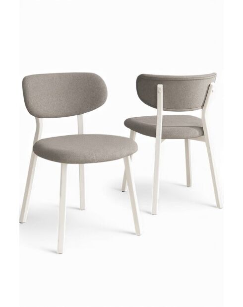 Conjunto de 2 sillas Toldy gris blanco - L. 46 cm x H. 85 cm x D. 45 cm