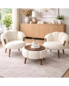 Set van 2 stoelen en salontafel (3 stuks) Star white