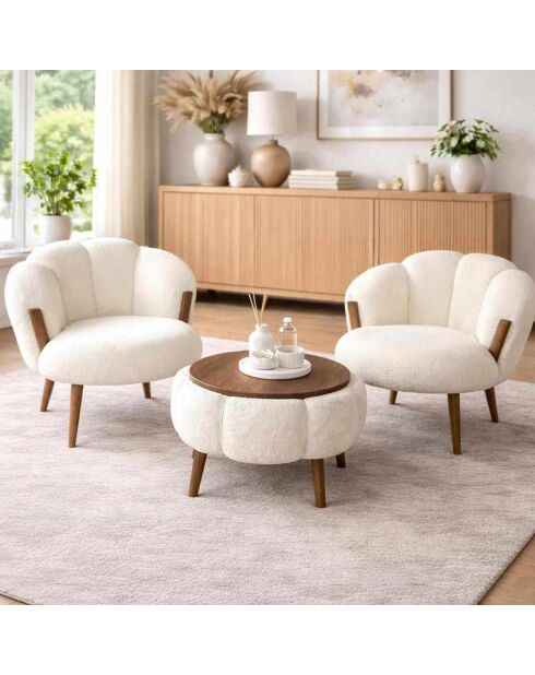 Set aus 2 Stühlen und Couchtisch (3 Stück) Star weiß