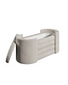 Rosa Sitzbank in cremefarbener Box, B. 105 cm x H. 42 cm x T. 42 cm