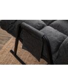 Mecedora individual Lena gris oscuro - L. 60 cm x D. 60 cm x D. 35 cm
