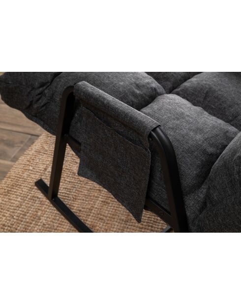 Mecedora individual Lena gris oscuro - L. 60 cm x D. 60 cm x D. 35 cm