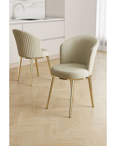 Set von 2 Stühlen Risa cremegold - L.45 cm x H. 87 cm x T. 41 cm
