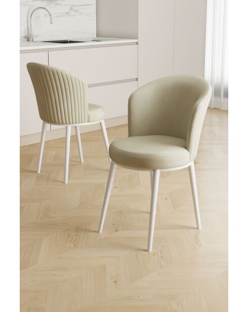 Set von 2 Stühlen Risa cremeweiß - L.45 cm x H. 87 cm x T. 41 cm