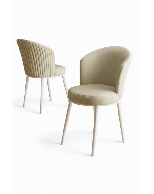 Set von 2 Stühlen Risa cremeweiß - L.45 cm x H. 87 cm x T. 41 cm