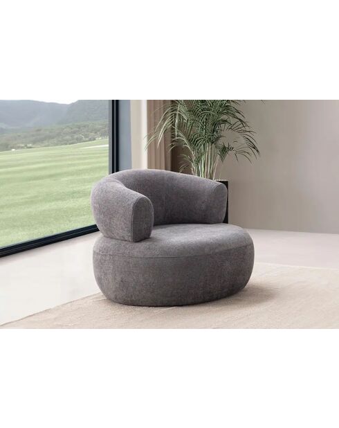 Fauteuil Roma gris foncé - l. 100 cm x H . 85 cm x P. 90 cm
