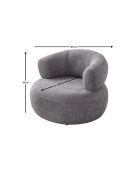 Fauteuil Roma gris foncé - l. 100 cm x H . 85 cm x P. 90 cm