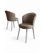 Juego de 2 sillas Risa Cappuccino Chrome, 45 cm de largo x 87 cm de alto x 41 cm de profundidad