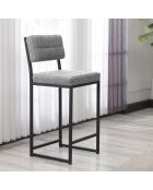 Tabouret de bar Rétro gris - l. 40 cm x H. 98 cm x P. 40 cm