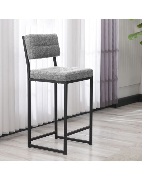 Tabouret de bar Rétro gris - l. 40 cm x H. 98 cm x P. 40 cm