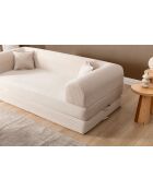 Divano letto a 3 posti color crema - l. 190 cm x P. 90 cm x H. 36 cm