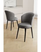 Conjunto de 2 sillas Risa negras y grises, 45 cm de largo x 87 cm de alto x 41 cm de profundidad