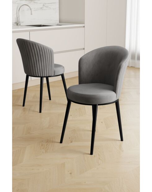Conjunto de 2 sillas Risa negras y grises, 45 cm de largo x 87 cm de alto x 41 cm de profundidad