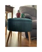 Pouf Berlin Babyface émeraude - D. 45 cm x 3 cm x H . 24.5 cm