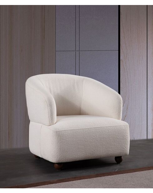 Fauteuil Rena blanc - L. 85 cm x l. 80 cm x H 80 cm