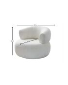 Fauteuil Rome blanc - l. 100 cm x . 85 cm x P. 90 cm