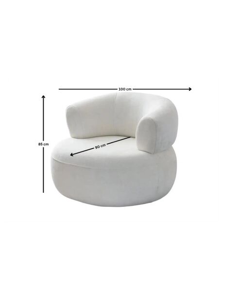 Fauteuil Rome blanc - l. 100 cm x . 85 cm x P. 90 cm