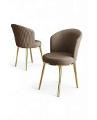 Set van 2 gouden Risa Cappuccinostoelen - L. 45 cm x H. 87 cm x D. 41 cm