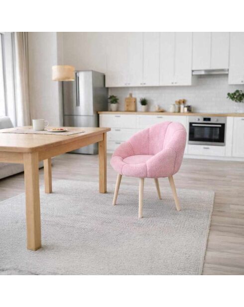 Rosafarbener Sessel Papatya - B. 70 cm x H. 110 cm x T. 70 cm