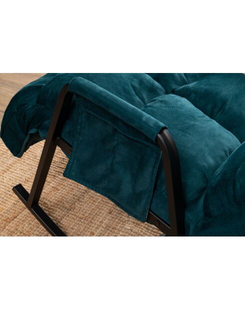 Fauteuil à bascule Lena Single vert pétrole - l. 60 cm x P. 60 cm x P. 35 cm