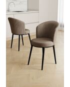 Lot de 2 chaises Risa Cappuccino noir - l. 45 cm x H. 87 cm x P. 41 cm