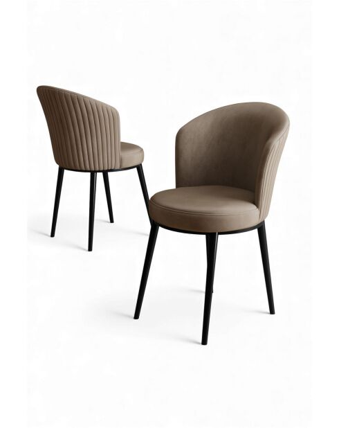 Lot de 2 chaises Risa Cappuccino noir - l. 45 cm x H. 87 cm x P. 41 cm