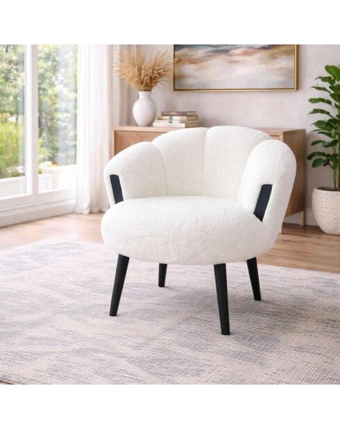 Fauteuil Étoile blanc noir - l . 72 cm x H. 102 cm x P. 65 cm