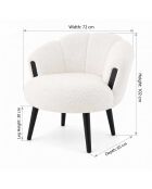 Fauteuil Étoile blanc noir - l . 72 cm x H. 102 cm x P. 65 cm