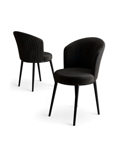 Set aus 2 schwarzen Risa-Stühlen - L.45 cm x H. 87 cm x T. 41 cm