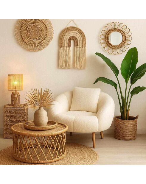 Fauteuil Lida blanc - l . 75 cm x H. 100 cm x P. 42 cm