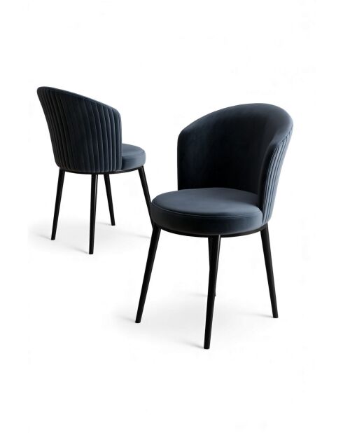 Set di 2 sedie Risa nere antracite - L.45 cm x H. 87 cm x P. 41 cm
