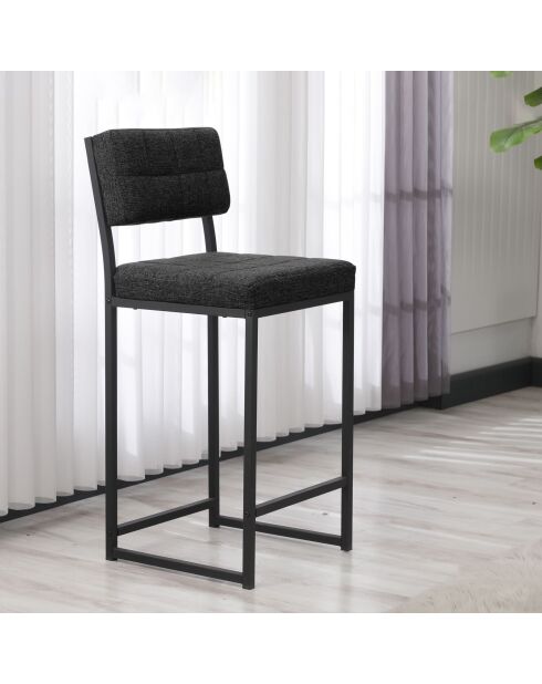 Tabouret de bar Rétro anthracite - l.40 cm x H. 98 cm x P. 40 cm