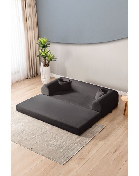 Canapé-lit 3 places anthracite - l . 190 cm x P. 90 cm x H . 36 cm