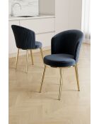 Set von 2 Stühlen Risa Anthrazitgold - L. 45 cm x H. 87 cm x T. 41 cm