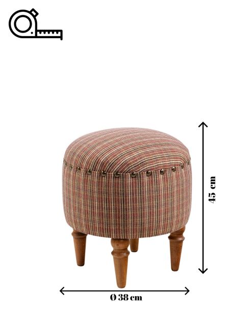 Pouf Saga Nostalgique multicolore - l. 38 cm x H. 45 cm x P. 38 cm