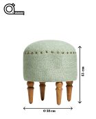 Saga Matcha Poef Noten/Hazelnoot - L.38 cm x H. 48 cm x D. 38 cm