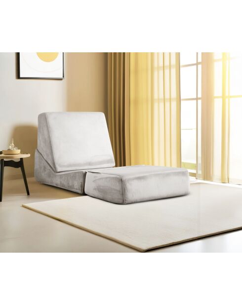 Divano letto convertibile Origami a 1 posto crema - L. 70 cm x l. 100 cm x H. 70 cm